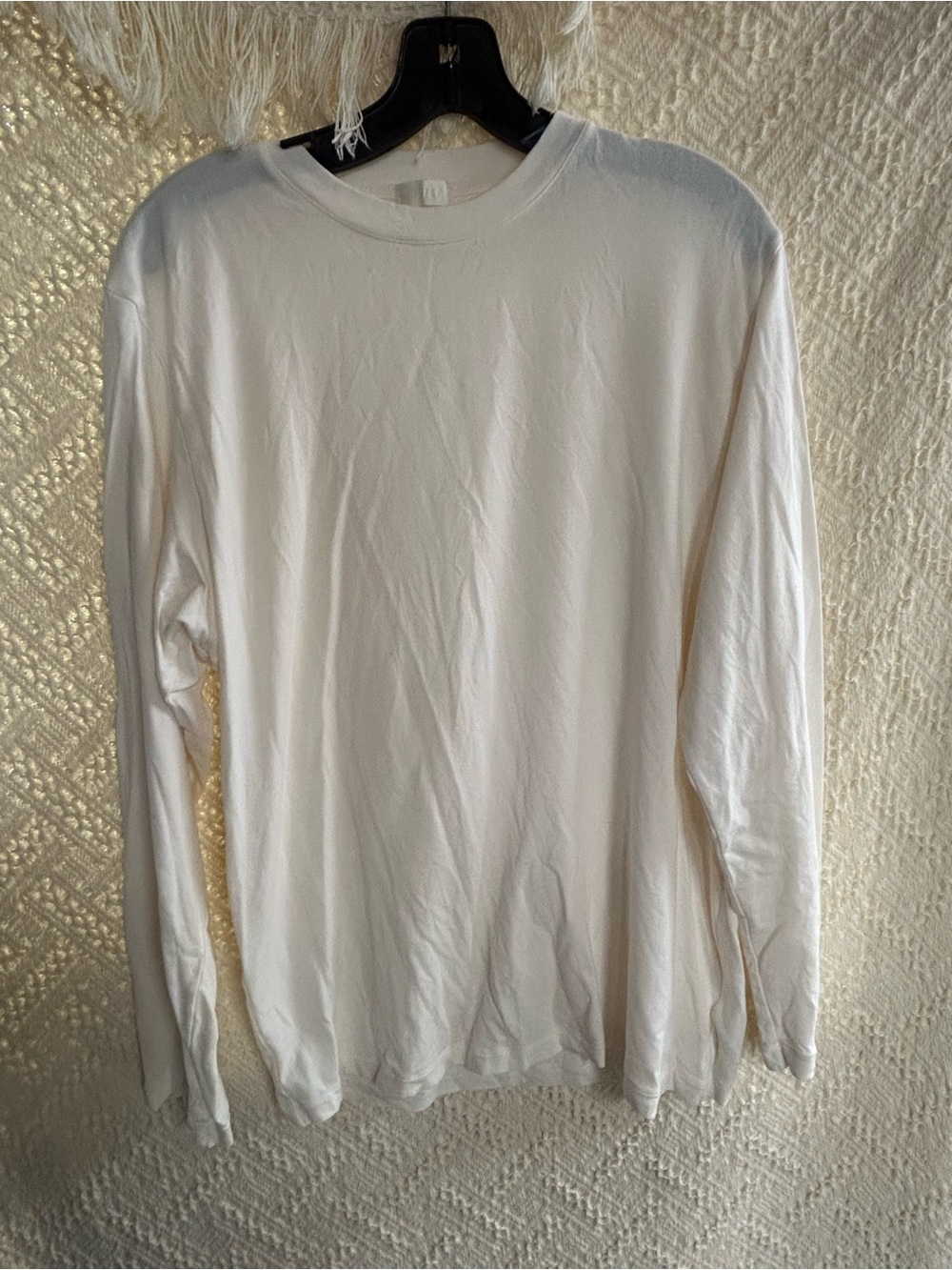 SKIMS Men's Long-Sleeve Crewneck Shirt base layer - White